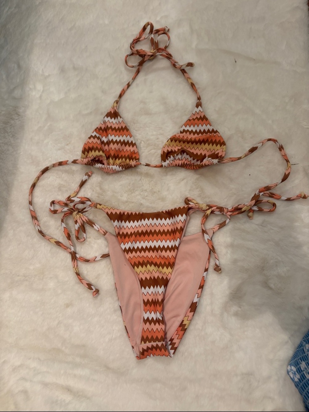 Dippin' Daisy's Zigzag Orange Pink Yellow Triangle Bikini